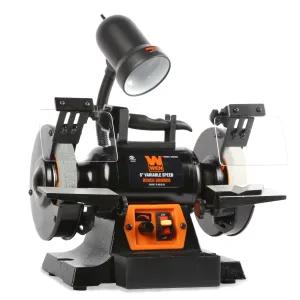 WEN BG625V 2.5-Amp 6-Inch Variable Speed Bench Grinder with Flexible Work Light