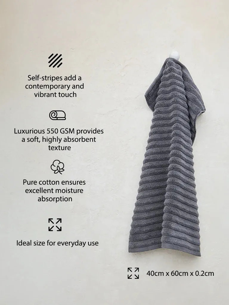 Westside Home Charcoal Self-Striped Hand Towel