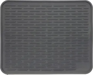XXL Super Size Silicone Dish Drying Mat 24 x 18 Inch - Large Drainer Mat and Trivet by LISH (Slate Grey, 24 x 18)